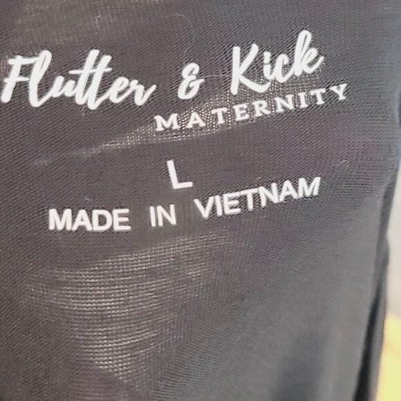 Flutter & Kick NWT Maternity Long Sleeve Dress Black Size L - Picture 7 of 9